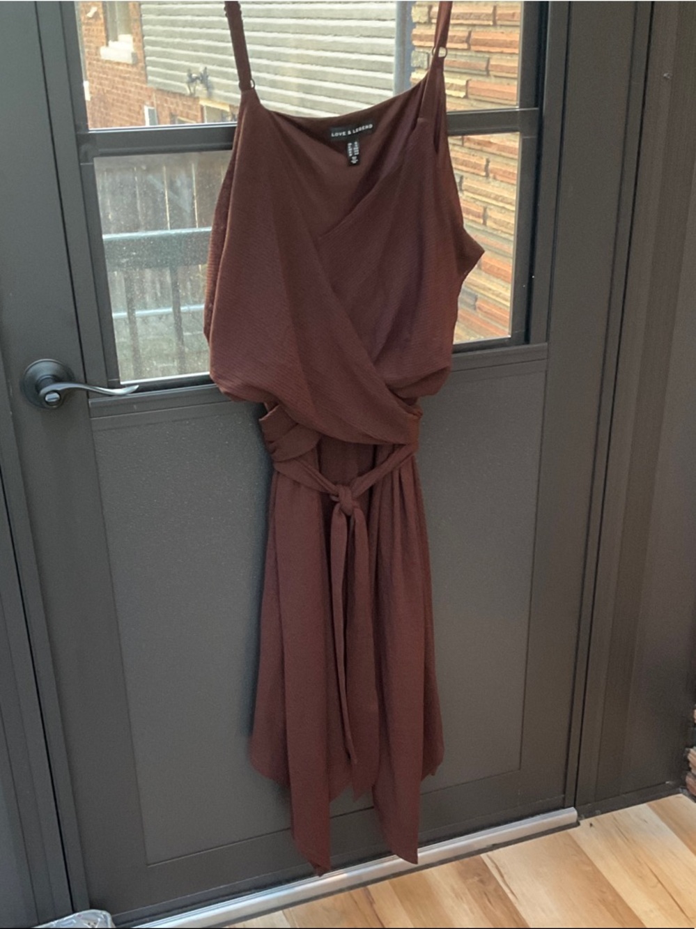 Penningtons Brown Midi Wrap Dress with Tie Waist